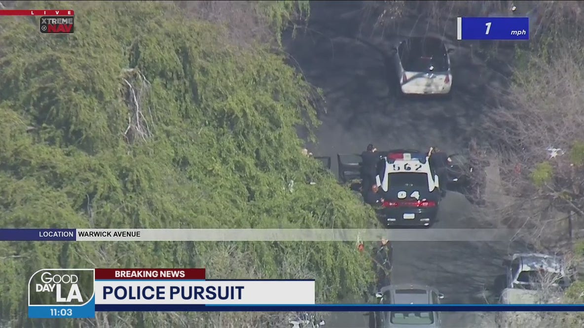 Bizarre pursuit appears to come to an end an El Sereno neighborhood.